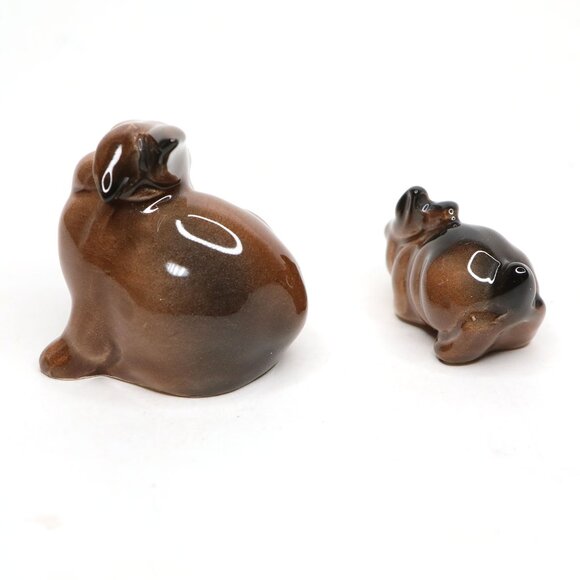 Vintage Beswick England Brown Rabbit Bunny Figurine Pair - Wildlife Collection - Picture 2 of 8